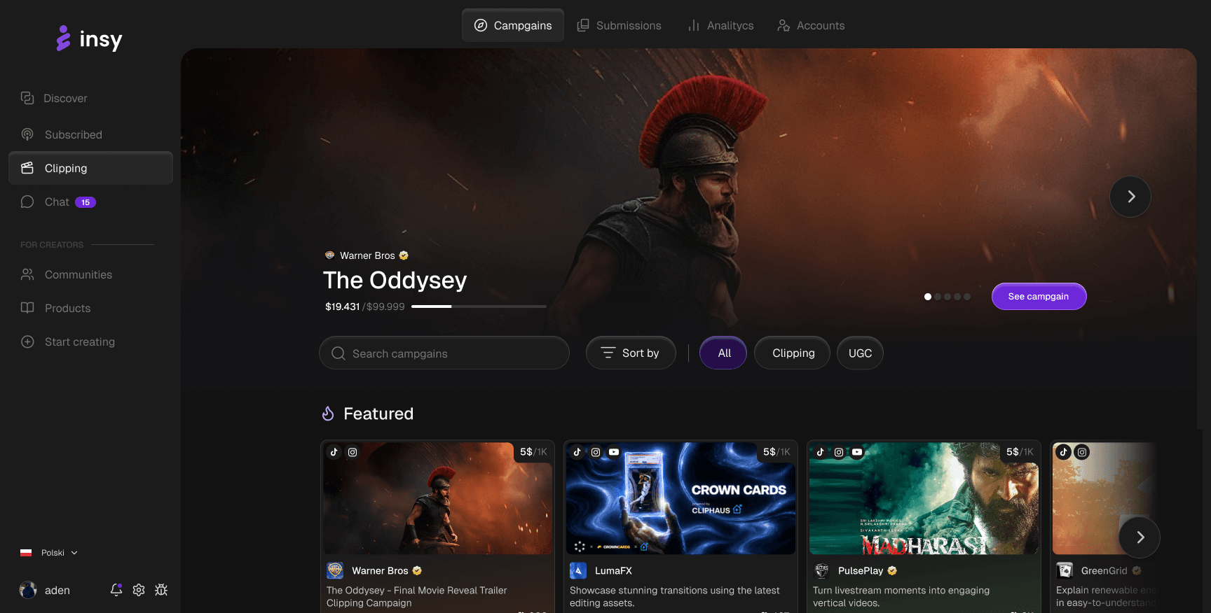 Insy community view