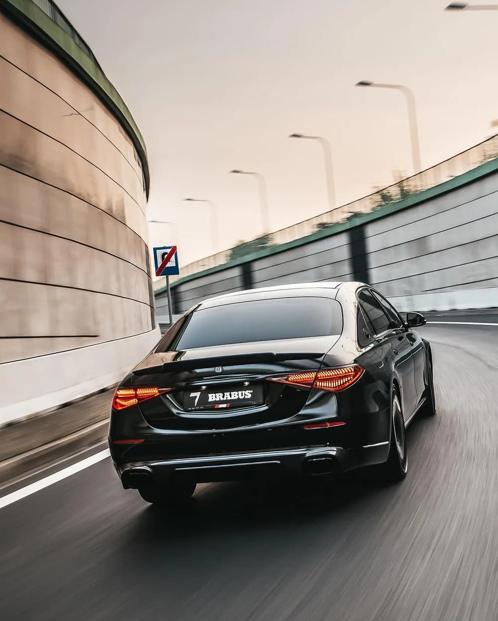 Rear of a luxury sedan